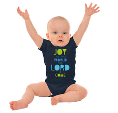 Joy To The World Romper Bodysuit-Direct To Garment Print-Brisco Baby