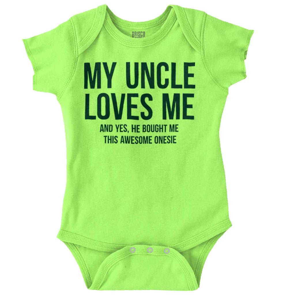 Uncle Loves Me Bought Shirt Romper Bodysuit-Direct To Garment Print-Brisco Baby