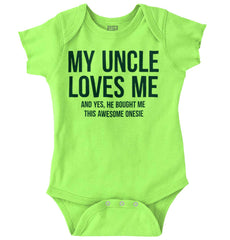 Uncle Loves Me Bought Shirt Romper Bodysuit-Direct To Garment Print-Brisco Baby