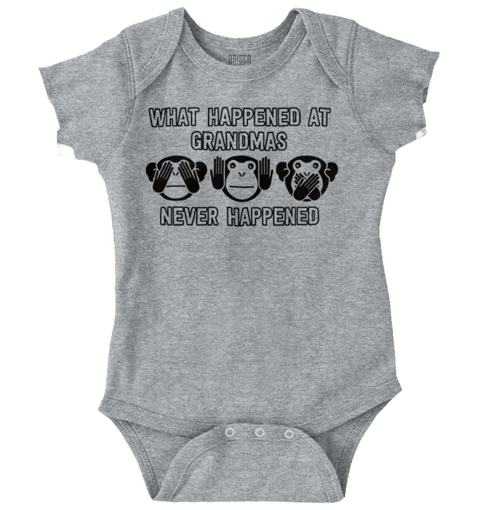 Happens At Grandmas Romper Bodysuit-Direct To Garment Print-Brisco Baby