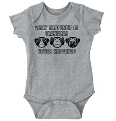 Happens At Grandmas Romper Bodysuit-Direct To Garment Print-Brisco Baby
