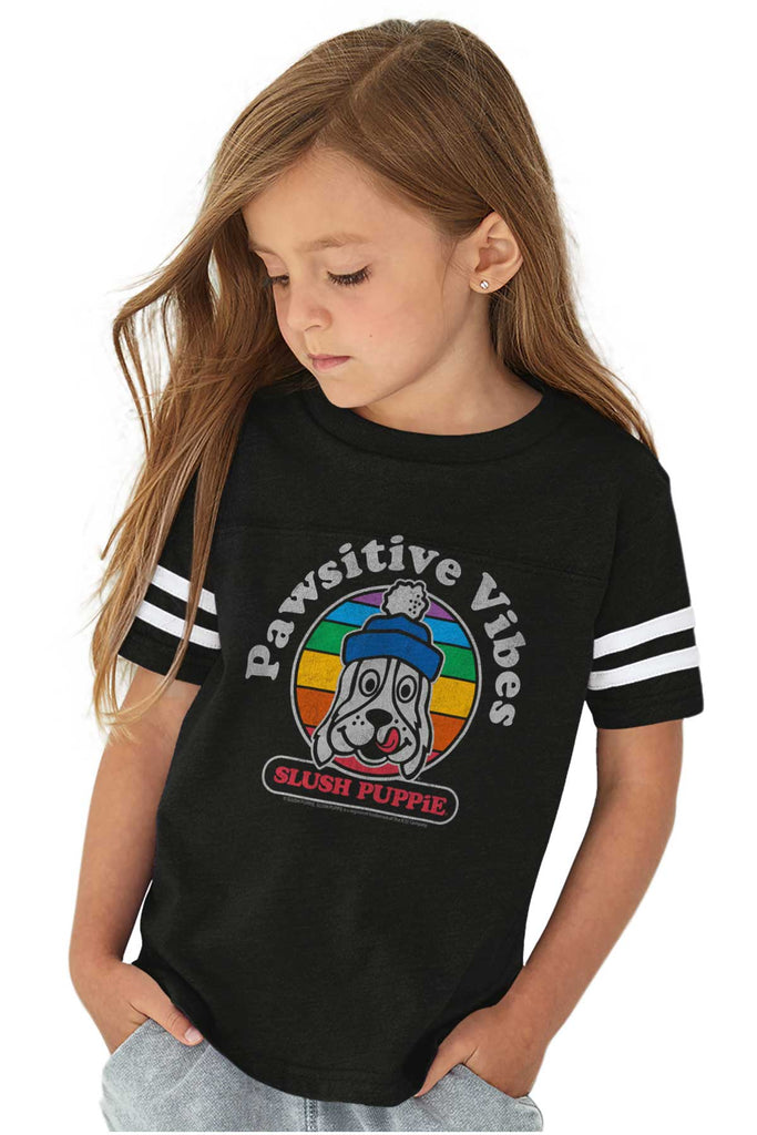 Pawsitive Vibes Toddler Football Jersey Tee-Direct To Garment Print-Brisco Baby