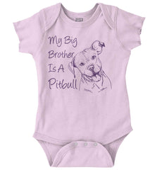 Brother is a Pitbull Romper Bodysuit-Direct To Garment Print-Brisco Baby