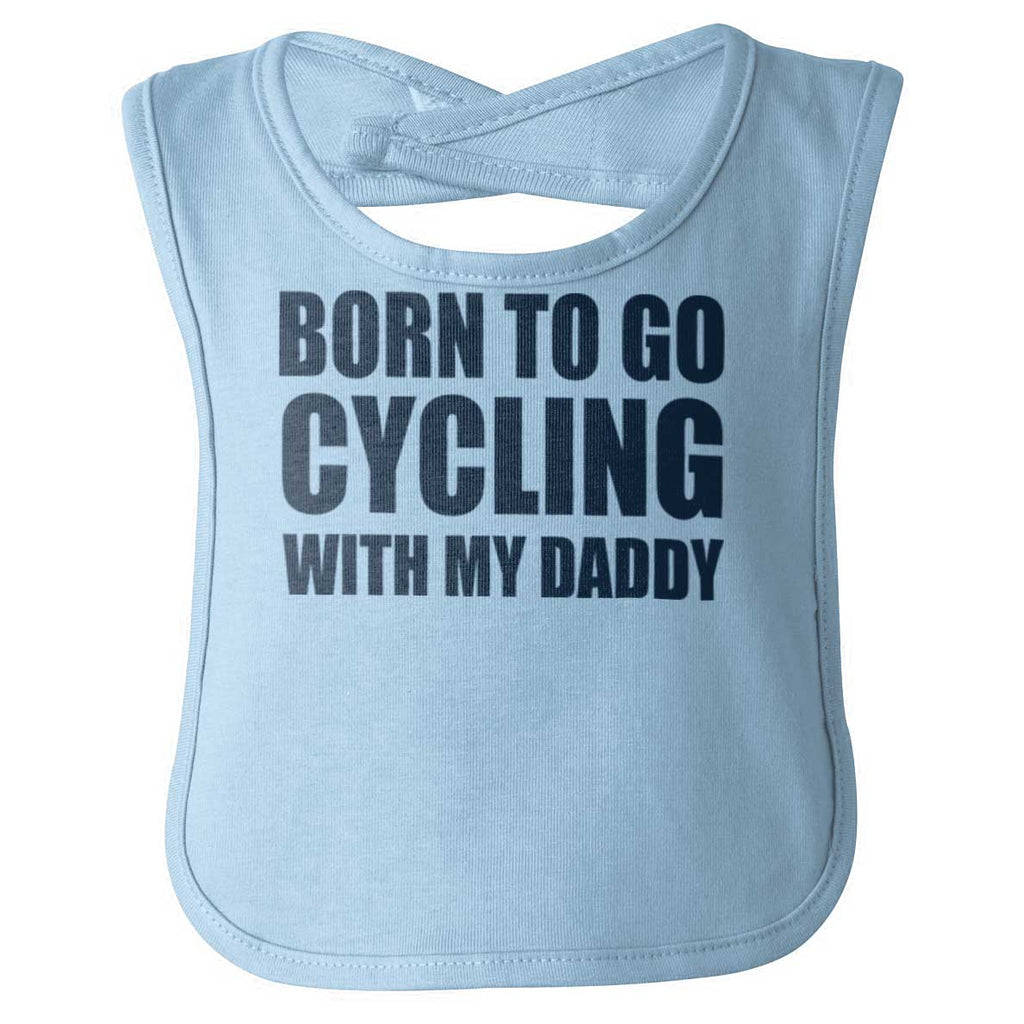 Cycling With Daddy Infant Baby Bib-Direct To Garment Print-Brisco Baby