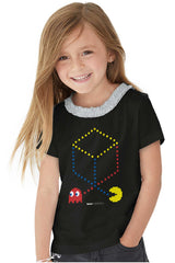 Pac-Man Cube Toddler Ruffled Trim T-Shirt-Direct To Garment Print-Brisco Baby