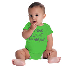 Speak Fluent Mandrake Romper Bodysuit-Direct To Garment Print-Brisco Baby