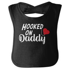 Hooked On Daddy Infant Baby Bib-Direct To Garment Print-Brisco Baby