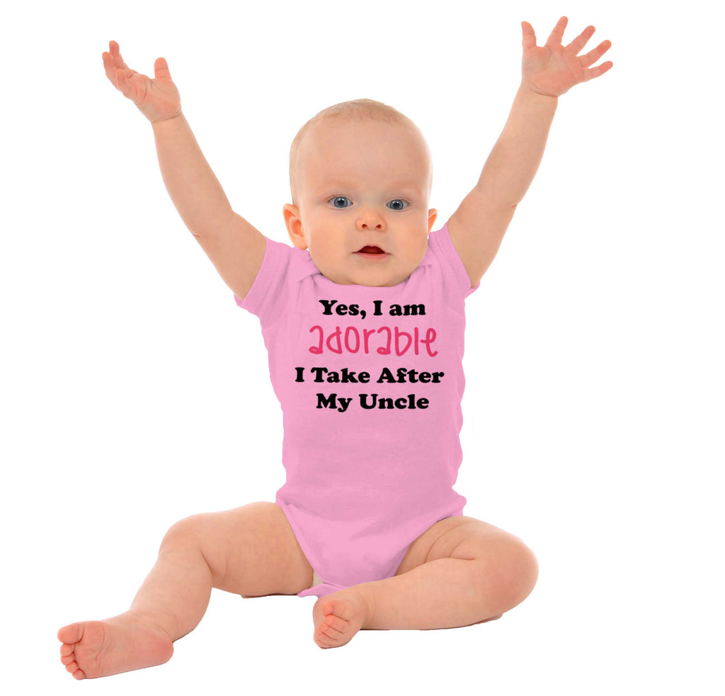 Adorable After Uncle Romper Bodysuit-Direct To Garment Print-Brisco Baby
