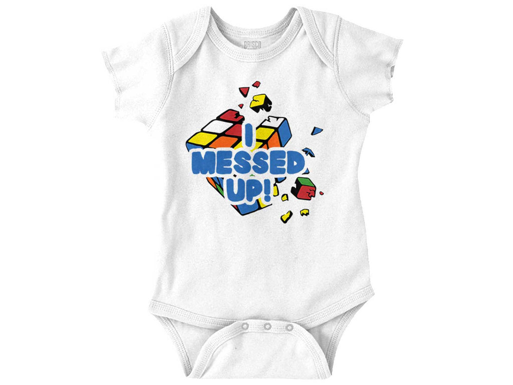 I Messed Up Romper Bodysuit-Direct To Garment Print-Brisco Baby