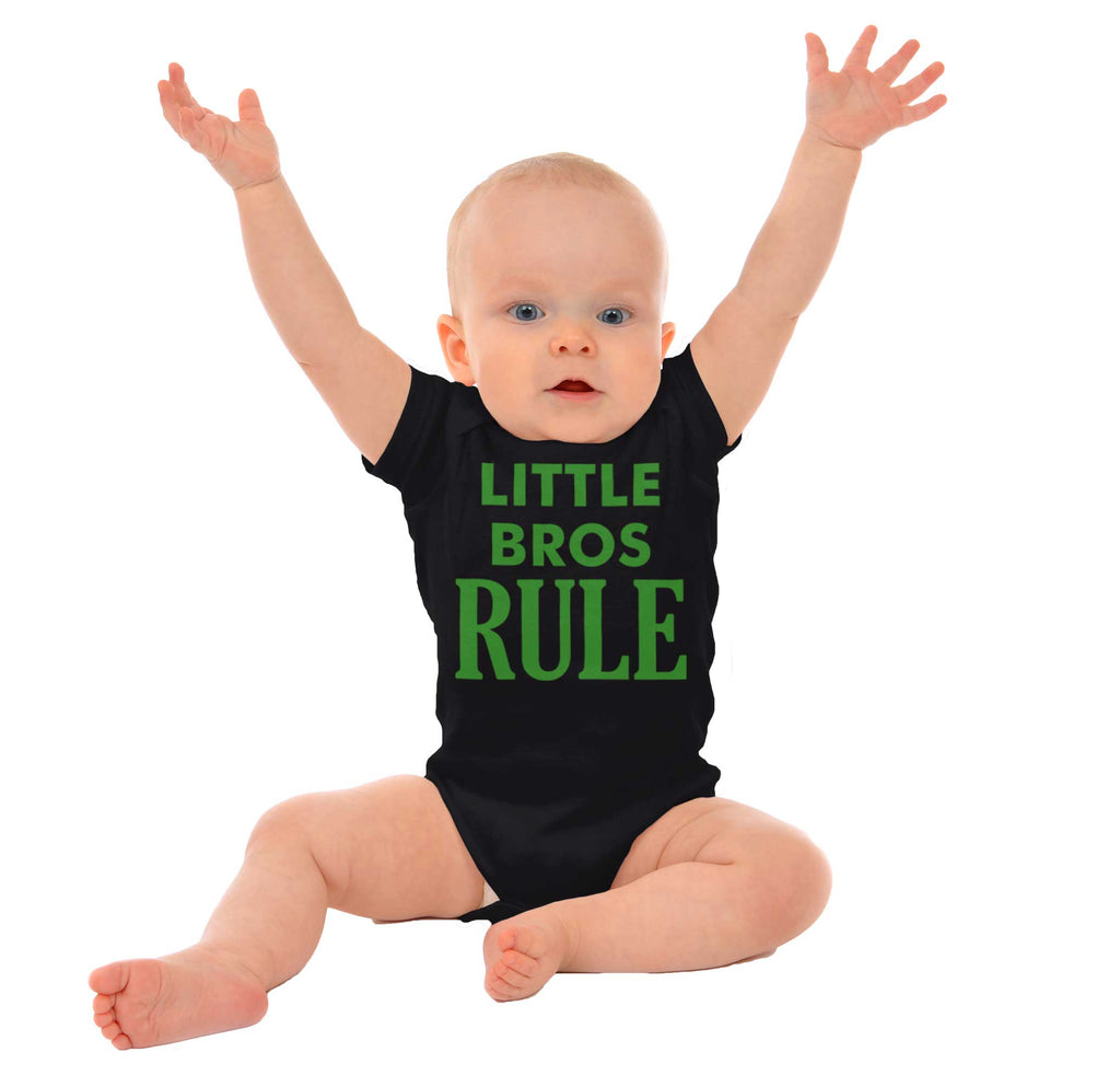 Little Bros Rule Romper Bodysuit-Direct To Garment Print-Brisco Baby