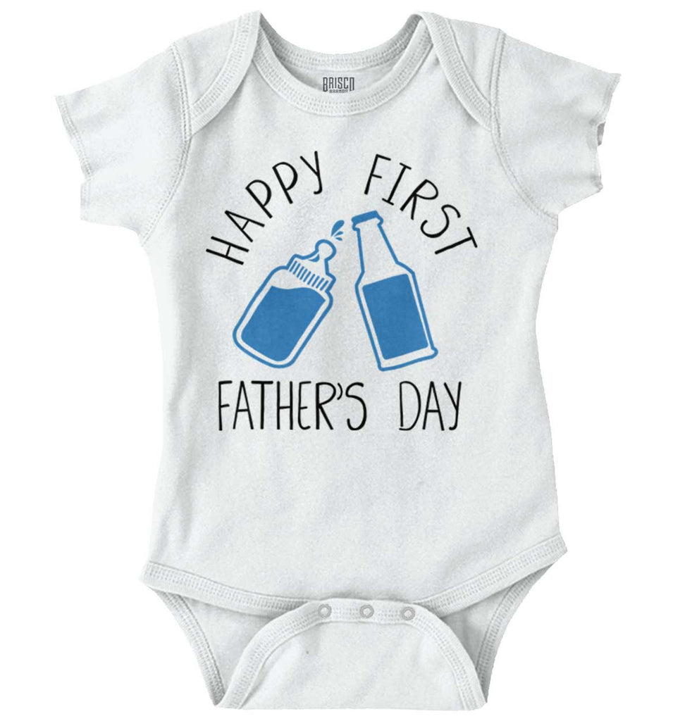 First Father's Day Romper Bodysuit-Direct To Garment Print-Brisco Baby