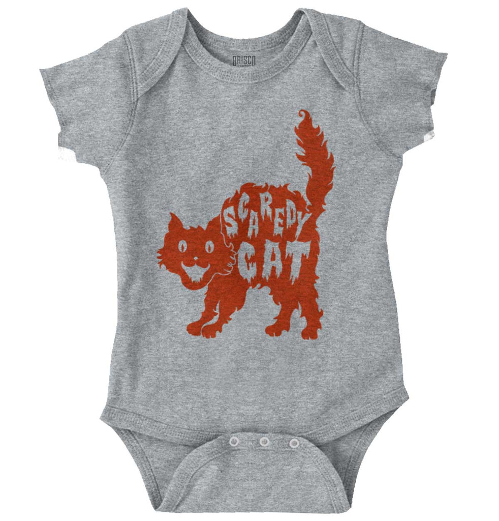 Scaredy Cat Romper Bodysuit-Direct To Garment Print-Brisco Baby