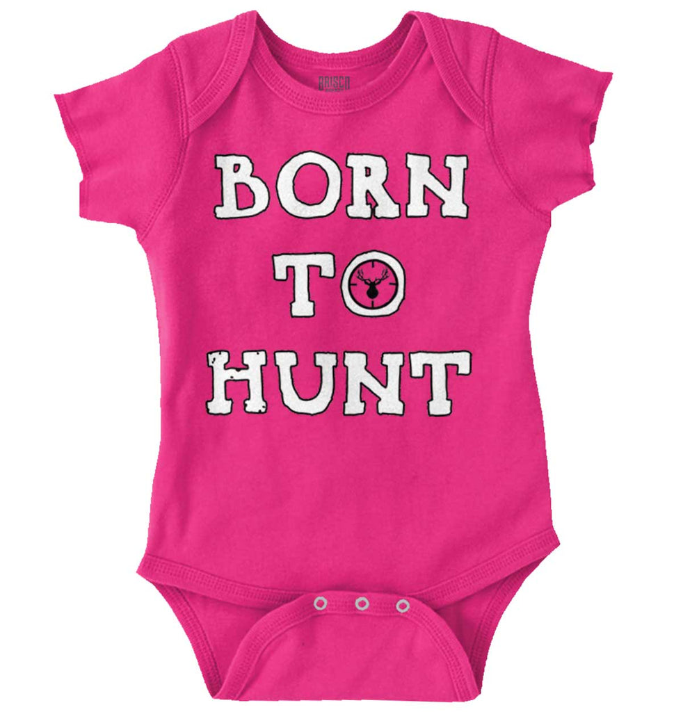 Cute Born To Hunt Deer Romper Bodysuit-Direct To Garment Print-Brisco Baby