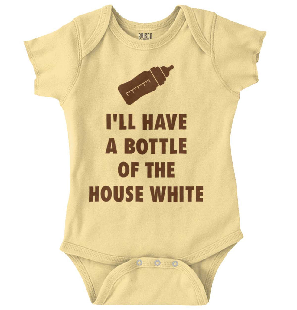 House White Romper Bodysuit-Direct To Garment Print-Brisco Baby