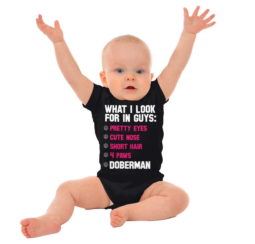 Doberman Checklist Romper Bodysuit-Direct To Garment Print-Brisco Baby