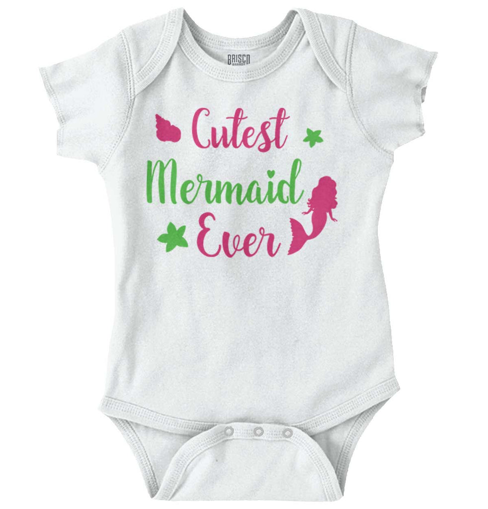 Cutest Mermaid Ever Romper Bodysuit-Direct To Garment Print-Brisco Baby