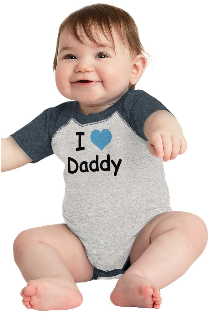 I Heart Daddy Raglan Romper Bodysuit-Direct To Garment Print-Brisco Baby