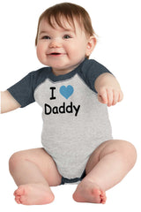 I Heart Daddy Raglan Romper Bodysuit-Direct To Garment Print-Brisco Baby