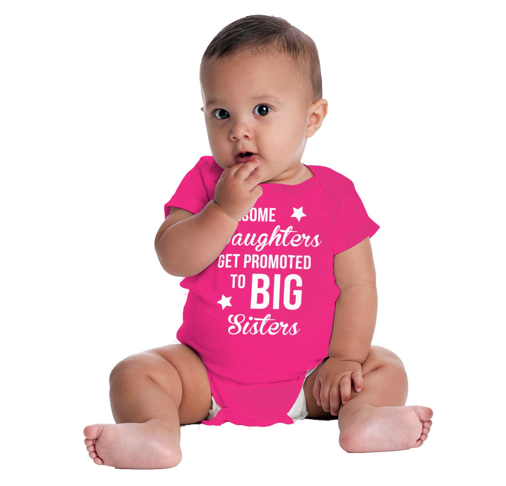 Awesome Daughter Promote Big Sisters Romper Bodysuit-Direct To Garment Print-Brisco Baby