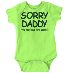 Sorry Daddy Romper Bodysuit-Direct To Garment Print-Brisco Baby
