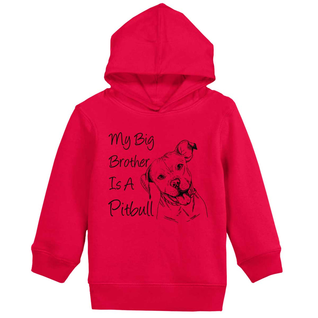 Brother is a Pitbull Toddler Pullover Hoodie-Direct To Garment Print-Brisco Baby