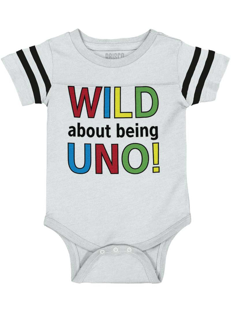 Uno Football Romper Bodysuit-Direct To Garment Print-Brisco Baby