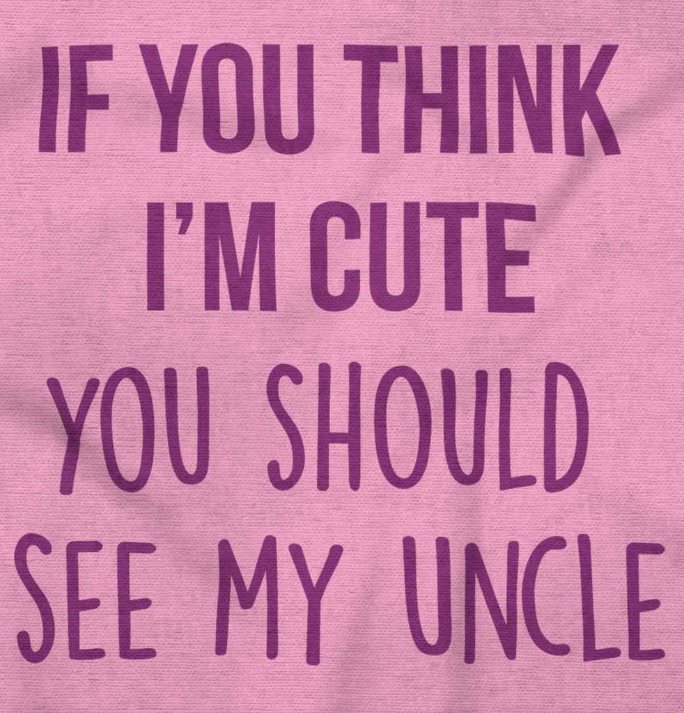 Think I'm Cute See My Uncle Infant Baby Bib-Direct To Garment Print-Brisco Baby