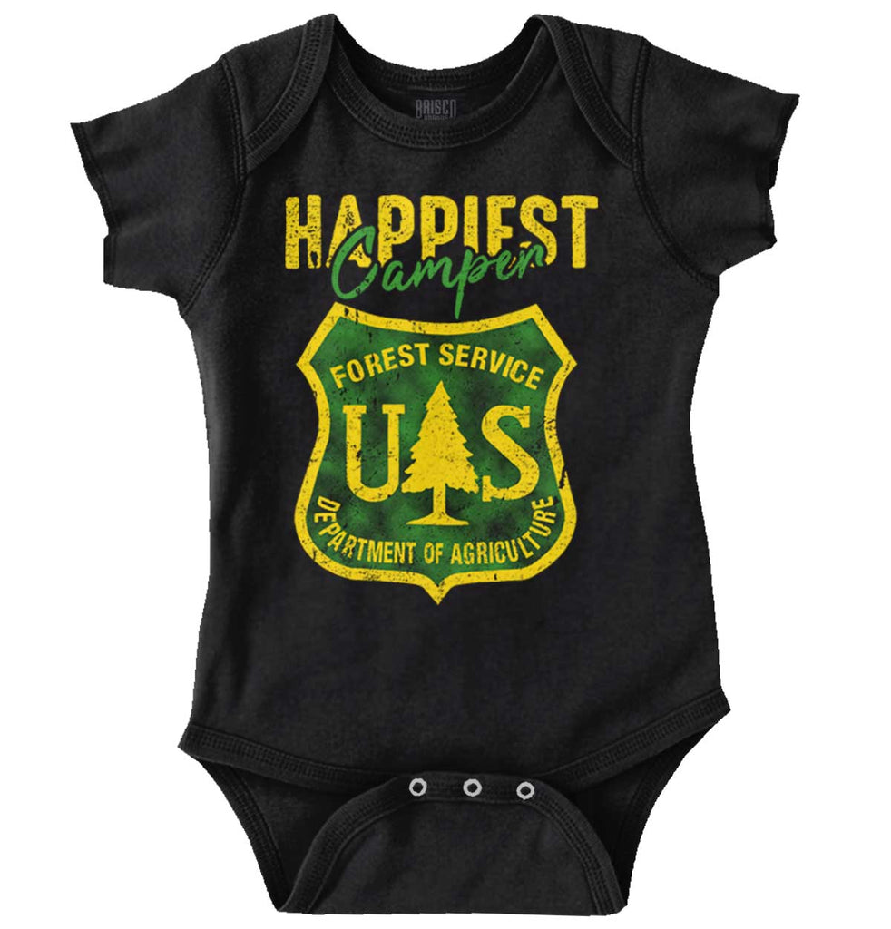 Happiest Camper Romper Bodysuit-Direct To Garment Print-Brisco Baby