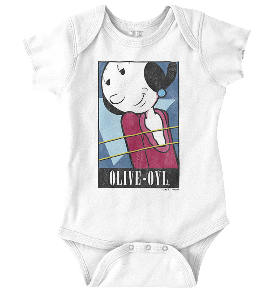 Olive Oyl Romper Bodysuit-Direct To Garment Print-Brisco Baby