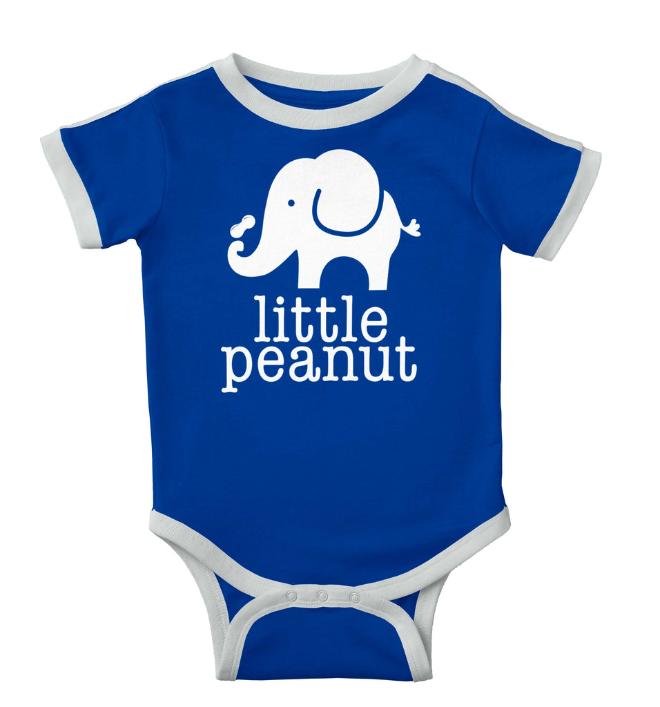 Elephant Peanut Ringer Romper Bodysuit-Direct To Garment Print-Brisco Baby