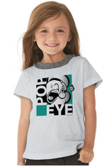 Popeye Pop Art Toddler Ruffled Trim T-Shirt-Direct To Garment Print-Brisco Baby