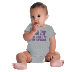 Nap A Lot See Grandma Romper Bodysuit-Direct To Garment Print-Brisco Baby