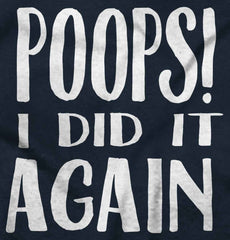 Poops I Did It Again Ringer Romper Bodysuit-Direct To Garment Print-Brisco Baby