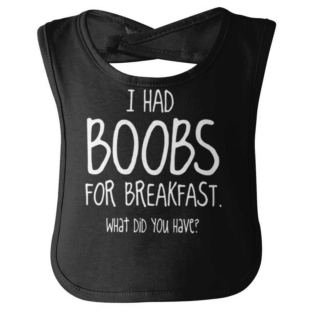 Boobs for Breakfast Infant Baby Bib-Direct To Garment Print-Brisco Baby
