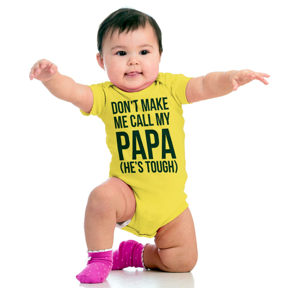 Don't Make Me Call Papa Romper Bodysuit-Direct To Garment Print-Brisco Baby