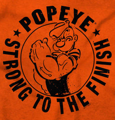 Popeye To The Finish Trimmed Colored Velcro Bib-Direct To Garment Print-Brisco Baby