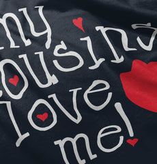 Cousins Love Me Toddler Ruffled Trim T-Shirt-Direct To Garment Print-Brisco Baby