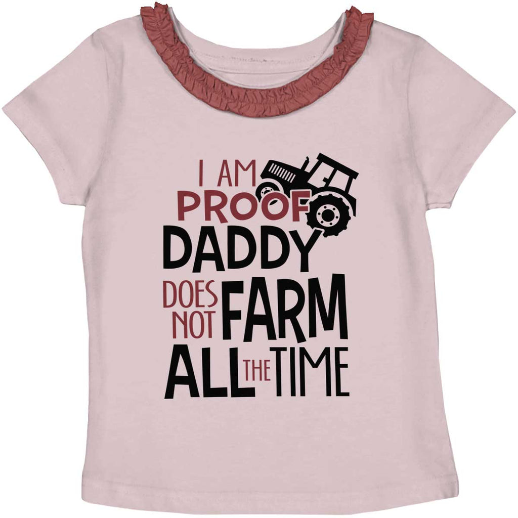 Farm All The Time Toddler Ruffled Trim T-Shirt-Direct To Garment Print-Brisco Baby