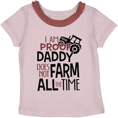 Farm All The Time Toddler Ruffled Trim T-Shirt-Direct To Garment Print-Brisco Baby