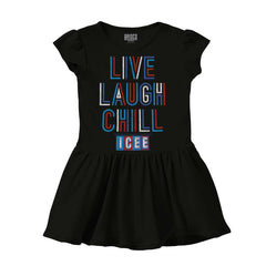 Live Laugh Chill Solid Baby Infant Dress-Direct To Garment Print-Brisco Baby