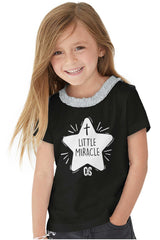 Little Miracle Toddler Ruffled Trim T-Shirt-Direct To Garment Print-Brisco Baby