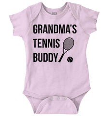 Grandma's Tennis Buddy Romper Bodysuit-Direct To Garment Print-Brisco Baby