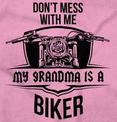 Biker Grandma Infant Baby Bib-Direct To Garment Print-Brisco Baby