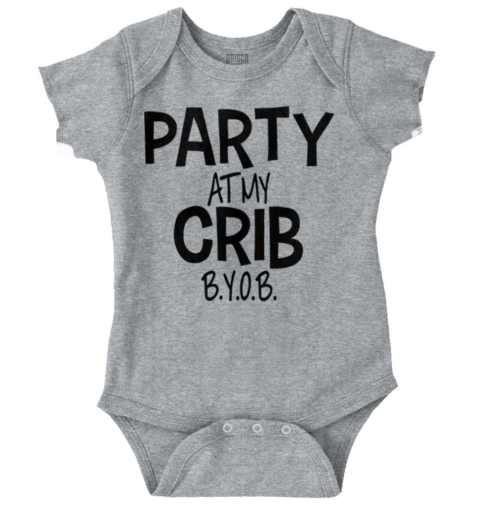 Party At My Crib Romper Bodysuit-Direct To Garment Print-Brisco Baby