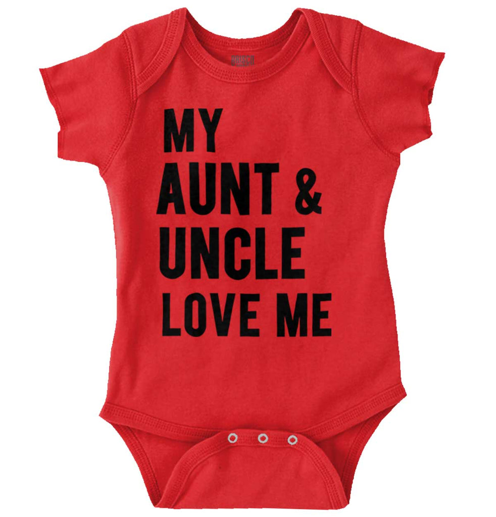 Aunt And Uncle Love Me Romper Bodysuit-Direct To Garment Print-Brisco Baby