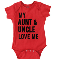 Aunt And Uncle Love Me Romper Bodysuit-Direct To Garment Print-Brisco Baby