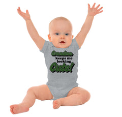 Grandma Keeps Me Cute Romper Bodysuit-Direct To Garment Print-Brisco Baby