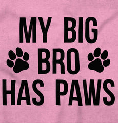 Big Bro Has Paws Toddler Baseball-Direct To Garment Print-Brisco Baby