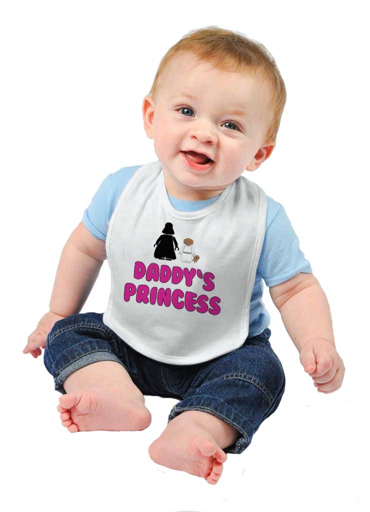 Daddy's Princess Infant Baby Bib-Direct To Garment Print-Brisco Baby