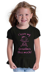 Love My Grandma Toddler Ruffle Bottom Tee-Direct To Garment Print-Brisco Baby